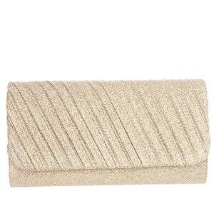 NWT DIAGONAL PLEATED EVENING CLUTCH BAG